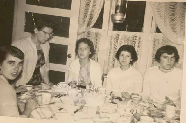 Helen Moore, Mary Pomroy, Lucy Hennessey, Bernice Fulford, and ? Ann Hepditch. Photo credit: Mary Pomroy